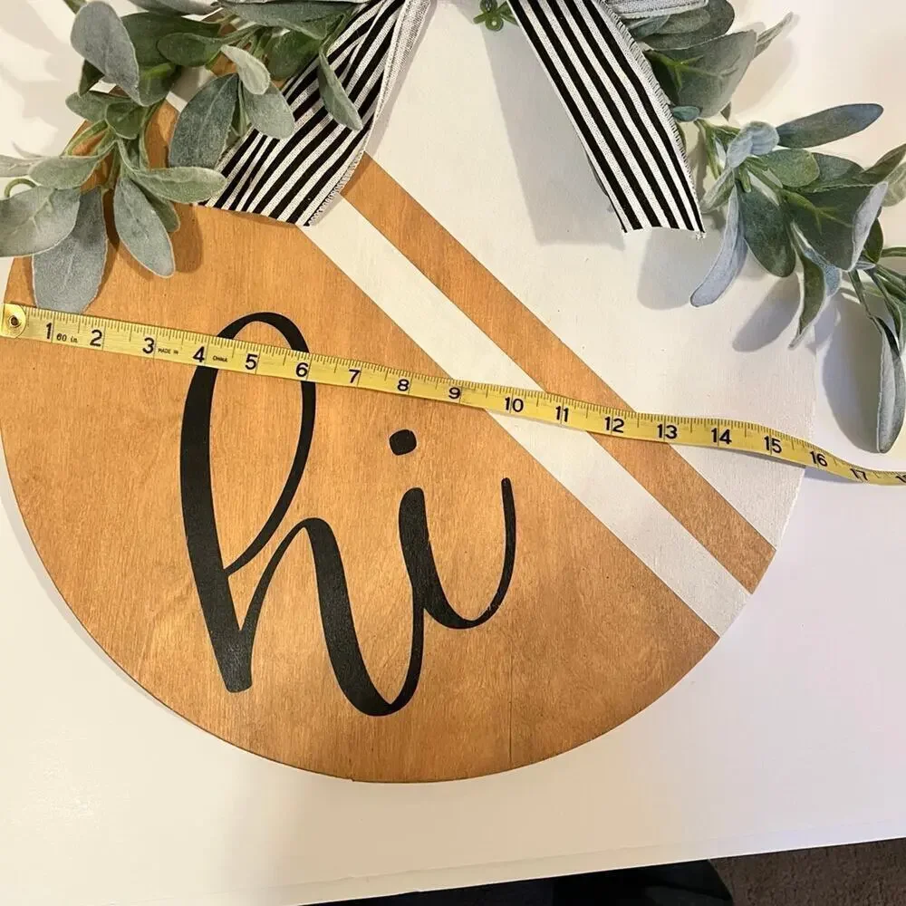 Handmade 16” Wooden Sign, “hi” Home Decor